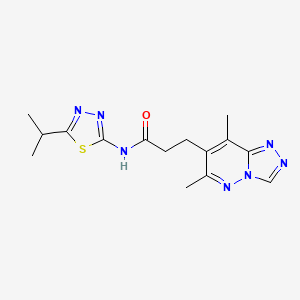 molecular formula C15H19N7OS B10983643 3-(6,8-dimethyl-[1,2,4]triazolo[4,3-b]pyridazin-7-yl)-N-(5-isopropyl-1,3,4-thiadiazol-2-yl)propanamide 