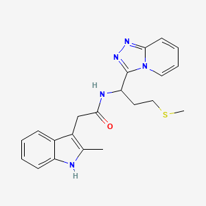 molecular formula C21H23N5OS B10983796 2-(2-methyl-1H-indol-3-yl)-N-[3-(methylsulfanyl)-1-([1,2,4]triazolo[4,3-a]pyridin-3-yl)propyl]acetamide CAS No. 1081133-52-9