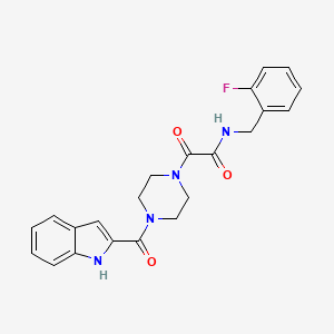 molecular formula C22H21FN4O3 B10983802 N-(2-fluorobenzyl)-2-[4-(1H-indol-2-ylcarbonyl)piperazin-1-yl]-2-oxoacetamide 