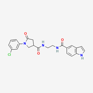 molecular formula C22H21ClN4O3 B10983843 N-[2-({[1-(3-chlorophenyl)-5-oxopyrrolidin-3-yl]carbonyl}amino)ethyl]-1H-indole-5-carboxamide 