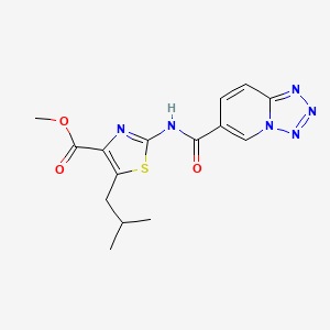 molecular formula C15H16N6O3S B10983958 Methyl 5-(2-methylpropyl)-2-[(tetrazolo[1,5-a]pyridin-6-ylcarbonyl)amino]-1,3-thiazole-4-carboxylate 