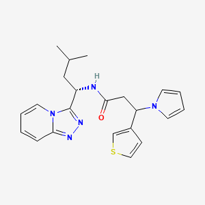 molecular formula C22H25N5OS B10984003 N-(3-methyl-1-[1,2,4]triazolo[4,3-a]pyridin-3-ylbutyl)-3-(1H-pyrrol-1-yl)-3-(3-thienyl)propanamide 