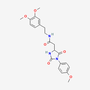 molecular formula C22H25N3O6 B10984047 N-[2-(3,4-dimethoxyphenyl)ethyl]-2-[1-(4-methoxyphenyl)-2,5-dioxoimidazolidin-4-yl]acetamide 