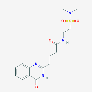 molecular formula C16H22N4O4S B10984229 N-[2-(dimethylsulfamoyl)ethyl]-4-(4-hydroxyquinazolin-2-yl)butanamide 