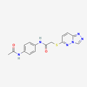 molecular formula C15H14N6O2S B10984243 N-[4-(acetylamino)phenyl]-2-([1,2,4]triazolo[4,3-b]pyridazin-6-ylsulfanyl)acetamide 