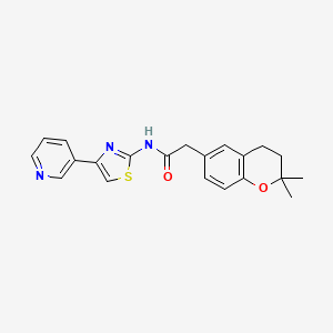 molecular formula C21H21N3O2S B10984354 2-(2,2-dimethylchroman-6-yl)-N-(4-(pyridin-3-yl)thiazol-2-yl)acetamide 