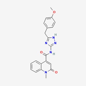 molecular formula C21H19N5O3 B10984381 N-[3-(4-methoxybenzyl)-1H-1,2,4-triazol-5-yl]-1-methyl-2-oxo-1,2-dihydroquinoline-4-carboxamide 