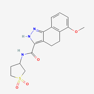 molecular formula C17H19N3O4S B10984418 N-(1,1-dioxidotetrahydrothiophen-3-yl)-6-methoxy-4,5-dihydro-1H-benzo[g]indazole-3-carboxamide 