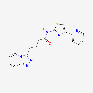 molecular formula C18H16N6OS B10984456 N-[4-(pyridin-2-yl)-1,3-thiazol-2-yl]-4-([1,2,4]triazolo[4,3-a]pyridin-3-yl)butanamide 