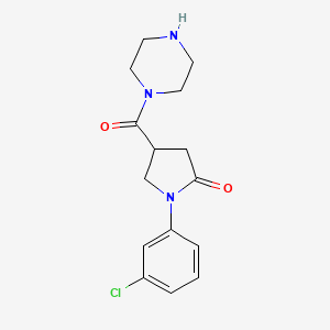 molecular formula C15H18ClN3O2 B10984503 1-(3-Chlorophenyl)-4-(piperazin-1-ylcarbonyl)pyrrolidin-2-one 