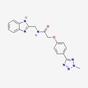 molecular formula C18H17N7O2 B10984629 N-(1H-benzimidazol-2-ylmethyl)-2-[4-(2-methyl-2H-tetrazol-5-yl)phenoxy]acetamide 