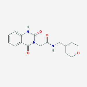 molecular formula C16H19N3O4 B10984661 2-(2-hydroxy-4-oxoquinazolin-3(4H)-yl)-N-(tetrahydro-2H-pyran-4-ylmethyl)acetamide 