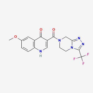molecular formula C17H14F3N5O3 B10984671 (4-hydroxy-6-methoxyquinolin-3-yl)[3-(trifluoromethyl)-5,6-dihydro[1,2,4]triazolo[4,3-a]pyrazin-7(8H)-yl]methanone 