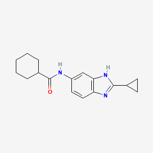molecular formula C17H21N3O B10984688 N-(2-cyclopropyl-1H-benzimidazol-5-yl)cyclohexanecarboxamide 