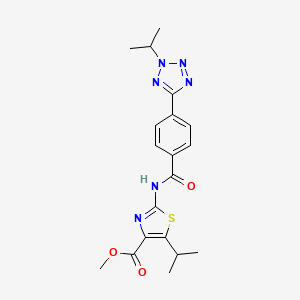 molecular formula C19H22N6O3S B10984785 methyl 5-(propan-2-yl)-2-[({4-[2-(propan-2-yl)-2H-tetrazol-5-yl]phenyl}carbonyl)amino]-1,3-thiazole-4-carboxylate 