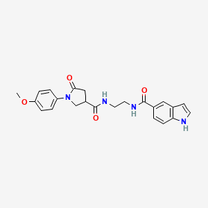 molecular formula C23H24N4O4 B10984796 N-[2-({[1-(4-methoxyphenyl)-5-oxopyrrolidin-3-yl]carbonyl}amino)ethyl]-1H-indole-5-carboxamide 