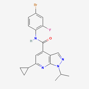 molecular formula C19H18BrFN4O B10984802 N-(4-bromo-2-fluorophenyl)-6-cyclopropyl-1-(propan-2-yl)-1H-pyrazolo[3,4-b]pyridine-4-carboxamide 