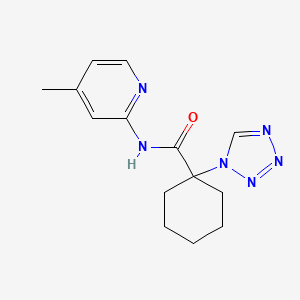 molecular formula C14H18N6O B10984837 N-(4-methylpyridin-2-yl)-1-(1H-tetrazol-1-yl)cyclohexanecarboxamide 