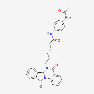 molecular formula C29H28N4O4 B10984893 N-[4-(acetylamino)phenyl]-6-(5,11-dioxo-6a,11-dihydroisoindolo[2,1-a]quinazolin-6(5H)-yl)hexanamide 