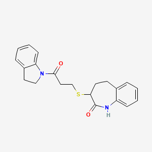 molecular formula C21H22N2O2S B10984913 1-(2,3-dihydro-1H-indol-1-yl)-3-[(2-hydroxy-4,5-dihydro-3H-1-benzazepin-3-yl)sulfanyl]propan-1-one 