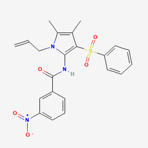 molecular formula C22H21N3O5S B10984927 N-[4,5-dimethyl-3-(phenylsulfonyl)-1-(prop-2-en-1-yl)-1H-pyrrol-2-yl]-3-nitrobenzamide 