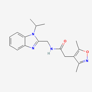 molecular formula C18H22N4O2 B10984937 2-(3,5-dimethyl-1,2-oxazol-4-yl)-N-{[1-(propan-2-yl)-1H-benzimidazol-2-yl]methyl}acetamide 