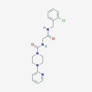 molecular formula C19H22ClN5O2 B10985031 N-{2-[(2-chlorobenzyl)amino]-2-oxoethyl}-4-(pyridin-2-yl)piperazine-1-carboxamide 
