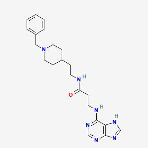 molecular formula C22H29N7O B10985099 N-[2-(1-benzylpiperidin-4-yl)ethyl]-N~3~-7H-purin-6-yl-beta-alaninamide 