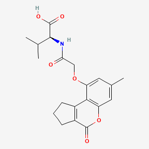 molecular formula C20H23NO6 B10986647 N-{[(7-methyl-4-oxo-1,2,3,4-tetrahydrocyclopenta[c]chromen-9-yl)oxy]acetyl}-L-valine 
