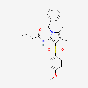 molecular formula C24H28N2O4S B10987277 N-{1-benzyl-3-[(4-methoxyphenyl)sulfonyl]-4,5-dimethyl-1H-pyrrol-2-yl}butanamide 