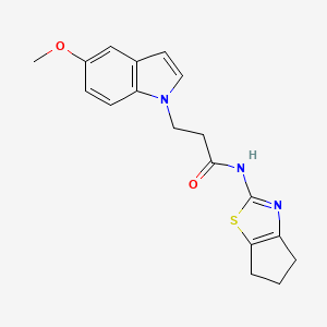 molecular formula C18H19N3O2S B10988130 N-(5,6-dihydro-4H-cyclopenta[d][1,3]thiazol-2-yl)-3-(5-methoxy-1H-indol-1-yl)propanamide 