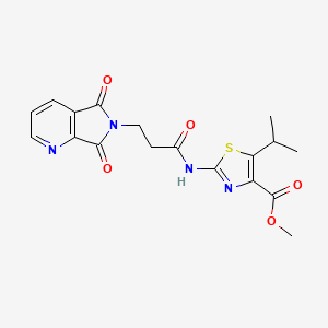 molecular formula C18H18N4O5S B10988770 methyl 2-{[3-(5,7-dioxo-5,7-dihydro-6H-pyrrolo[3,4-b]pyridin-6-yl)propanoyl]amino}-5-(propan-2-yl)-1,3-thiazole-4-carboxylate 
