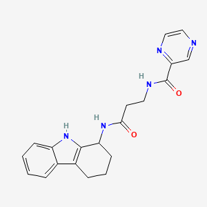 molecular formula C20H21N5O2 B10988799 N-[3-oxo-3-(2,3,4,9-tetrahydro-1H-carbazol-1-ylamino)propyl]-2-pyrazinecarboxamide 