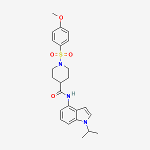 molecular formula C24H29N3O4S B10989935 1-[(4-methoxyphenyl)sulfonyl]-N-[1-(propan-2-yl)-1H-indol-4-yl]piperidine-4-carboxamide 