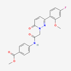 molecular formula C21H18FN3O5 B10990111 methyl 4-({[3-(4-fluoro-2-methoxyphenyl)-6-oxopyridazin-1(6H)-yl]acetyl}amino)benzoate 