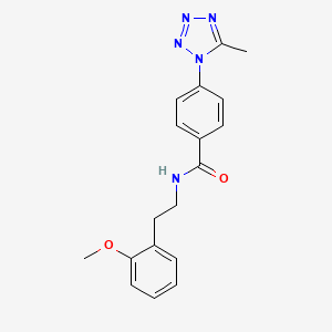 molecular formula C18H19N5O2 B10990196 N-[2-(2-methoxyphenyl)ethyl]-4-(5-methyl-1H-tetrazol-1-yl)benzamide 
