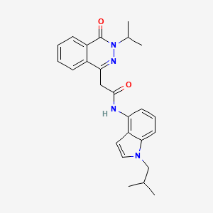 molecular formula C25H28N4O2 B10990204 N-[1-(2-methylpropyl)-1H-indol-4-yl]-2-[4-oxo-3-(propan-2-yl)-3,4-dihydrophthalazin-1-yl]acetamide 