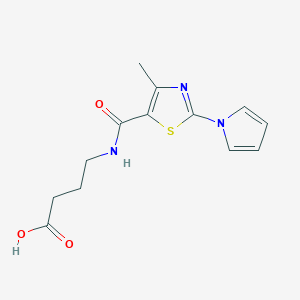 molecular formula C13H15N3O3S B10990227 4-({[4-methyl-2-(1H-pyrrol-1-yl)-1,3-thiazol-5-yl]carbonyl}amino)butanoic acid 