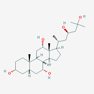 molecular formula C₂₇H₄₈O₅ B109903 5b-Cholestane-3a,7a,12a,23R,25-pentol CAS No. 59906-14-8