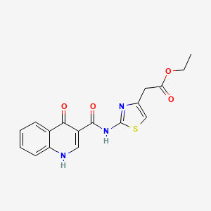 molecular formula C17H15N3O4S B10990337 Ethyl (2-{[(4-hydroxyquinolin-3-yl)carbonyl]amino}-1,3-thiazol-4-yl)acetate 