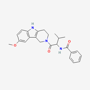 molecular formula C24H27N3O3 B10990897 N-[1-(8-methoxy-1,3,4,5-tetrahydro-2H-pyrido[4,3-b]indol-2-yl)-3-methyl-1-oxobutan-2-yl]benzamide 