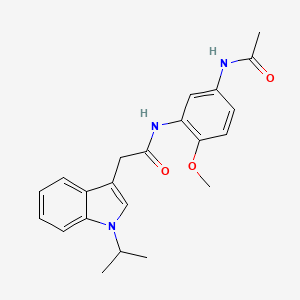 molecular formula C22H25N3O3 B10991090 N-[5-(acetylamino)-2-methoxyphenyl]-2-[1-(propan-2-yl)-1H-indol-3-yl]acetamide 