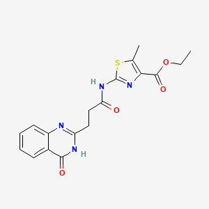 molecular formula C18H18N4O4S B10991201 Ethyl 2-{[3-(4-hydroxyquinazolin-2-yl)propanoyl]amino}-5-methyl-1,3-thiazole-4-carboxylate 