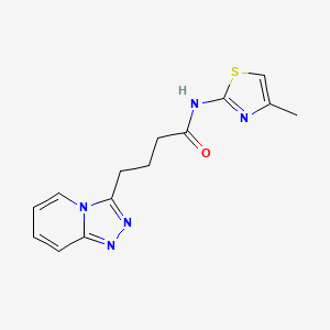 molecular formula C14H15N5OS B10991621 N-(4-methyl-1,3-thiazol-2-yl)-4-([1,2,4]triazolo[4,3-a]pyridin-3-yl)butanamide 