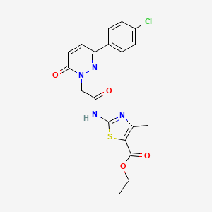 molecular formula C19H17ClN4O4S B10991768 ethyl 2-({[3-(4-chlorophenyl)-6-oxopyridazin-1(6H)-yl]acetyl}amino)-4-methyl-1,3-thiazole-5-carboxylate 