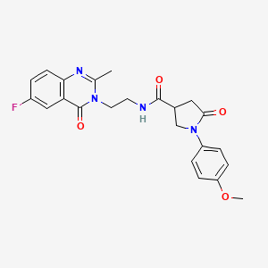 molecular formula C23H23FN4O4 B10991959 N-[2-(6-fluoro-2-methyl-4-oxoquinazolin-3(4H)-yl)ethyl]-1-(4-methoxyphenyl)-5-oxopyrrolidine-3-carboxamide 