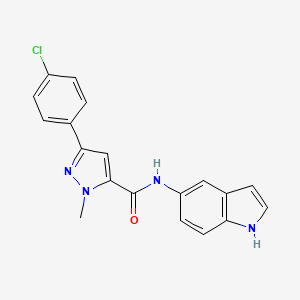 molecular formula C19H15ClN4O B10992431 3-(4-chlorophenyl)-N-(1H-indol-5-yl)-1-methyl-1H-pyrazole-5-carboxamide 