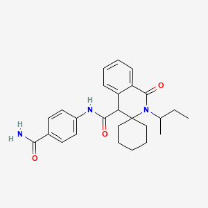 molecular formula C26H31N3O3 B10992723 2'-(butan-2-yl)-N-(4-carbamoylphenyl)-1'-oxo-1',4'-dihydro-2'H-spiro[cyclohexane-1,3'-isoquinoline]-4'-carboxamide 