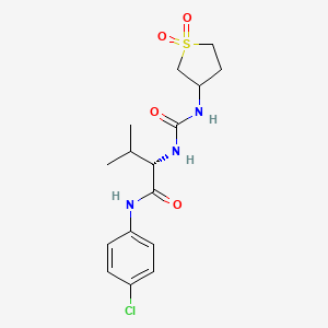 molecular formula C16H22ClN3O4S B10992843 N-(4-chlorophenyl)-N~2~-[(1,1-dioxidotetrahydrothiophen-3-yl)carbamoyl]-L-valinamide 