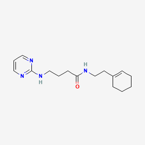 molecular formula C16H24N4O B10992979 N-[2-(1-cyclohexenyl)ethyl]-4-(2-pyrimidinylamino)butanamide 